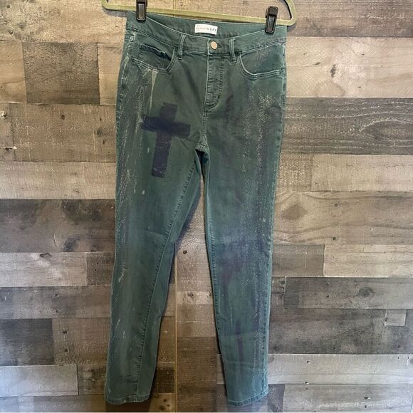 LOFT UPCYCLED TEAL PANTS Sz 28 - Picture 1 of 4